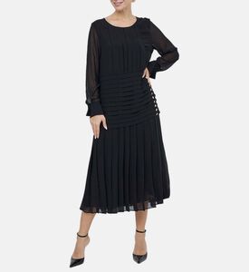 فستان ماكسي منسوج بطيات