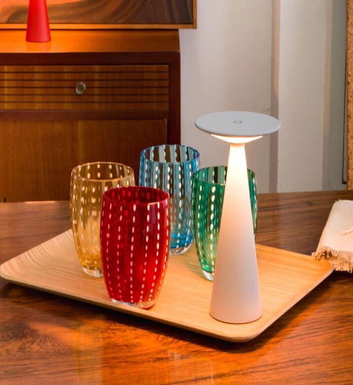 Zafferano Table Lamp Damina, White, Packshot View