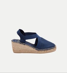 Toni Pons Tabarca Metallic Silk Mid-wedge Espadrille, Navy, Eu-41, Packshot View