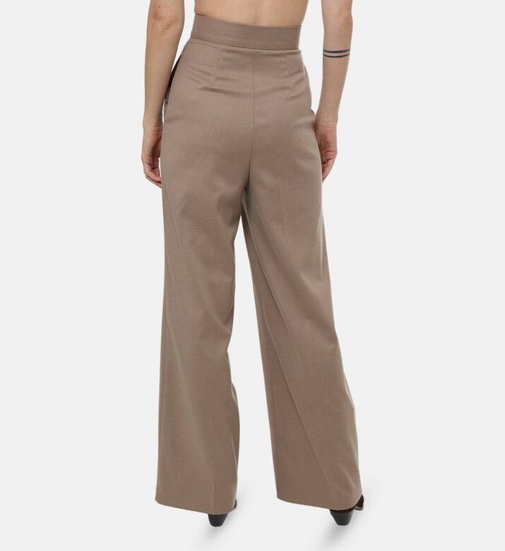 Source Unknown High-waisted Regular-fit Pant, Beige, L, Model View