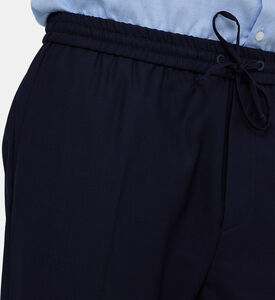 بنطال بقماش مطاطي من صوف قصير