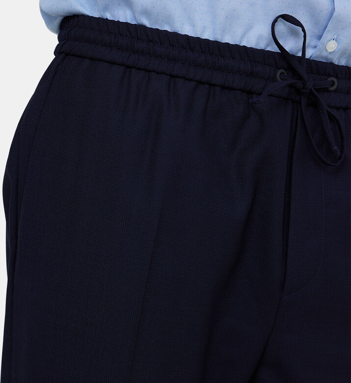 بنطال بقماش مطاطي من صوف قصير