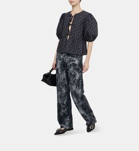 Printed Cotton Peplum Blouse