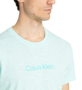 تيشيرت قطن بطبعة لوغو وقصة عادية