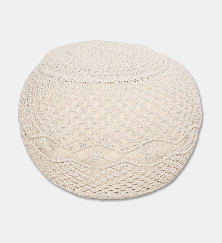 Home Deco and More Flufa Natural Cotton Pouf, Packshot View
