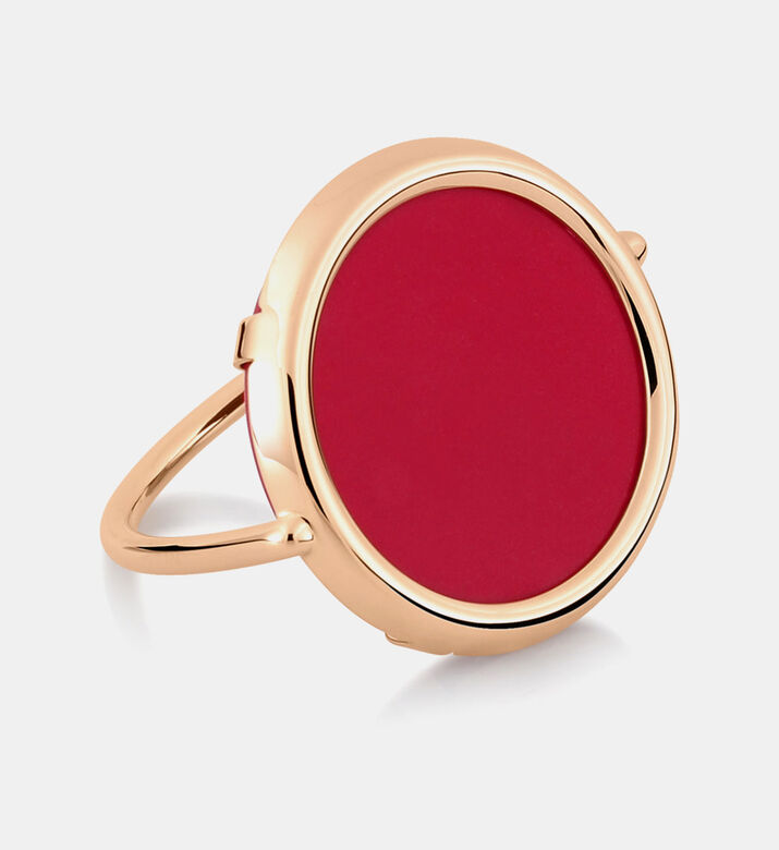 Maria Coral Disk Gold Ring 18k