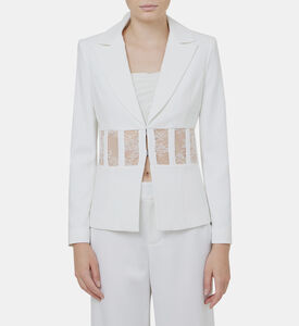 بليزر ألكسيا الدانتيل الشفاف بتصميم كورسيه