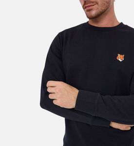 Maison Kitsune Fox-embroidery Regular-fit Sweatshirt, Black, M, Model View