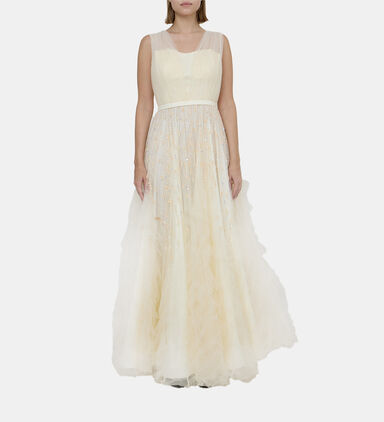 Bead Rhinestone Embellished Tulle Dress