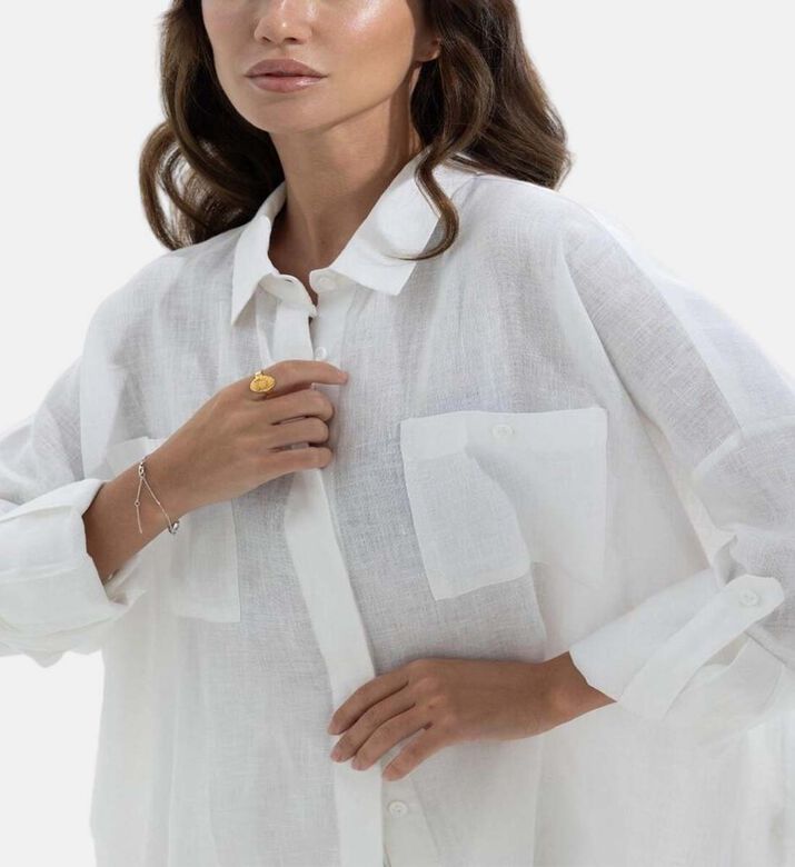 Godalia Oversized Long-sleeve Shirt, Model View Godalia Oversized Long-sleeve Shirt, Model View