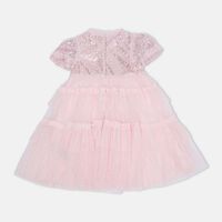 Annalise Puff-sleeve Tiered Tulle Dress