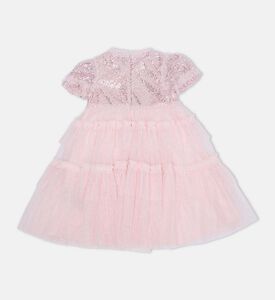 فستان أناليس بأكمام منفوشة وطبقات تول