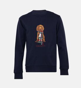 Hackett London Printed Crewneck Long-sleeve Sweater, Blue, Xl, Packshot View