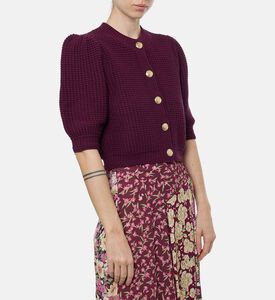 Ba and Sh Button-down Long-sleeve Cardigan, Purple, Xs, Model View