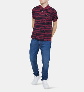 Two Tone Badge Print Polo Shirt Two Tone Badge Print Polo Shirt