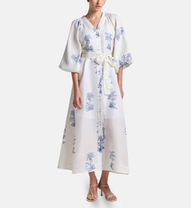 Carter and White Isadora Printed Button-down Midi Dress, Model View