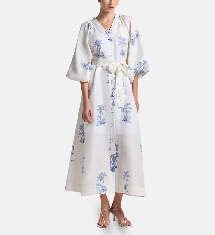 Carter and White Isadora Printed Button-down Midi Dress, Model View