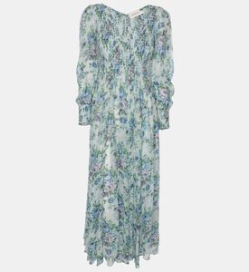 Zimmerman Zimmermann Floral-print Silk Shirred Dress, Packshot View Zimmerman Zimmermann Floral-print Silk Shirred Dress, Packshot View