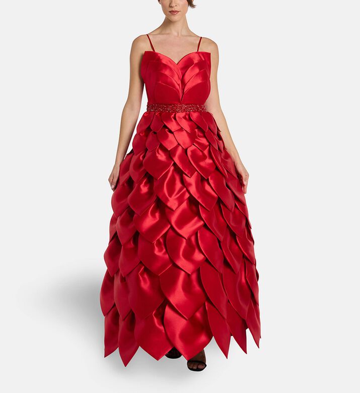 Savanna Dress Leaf, Red, M, Model View