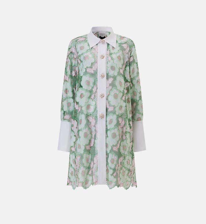 Embroidered Floral Long-sleeve Shirt