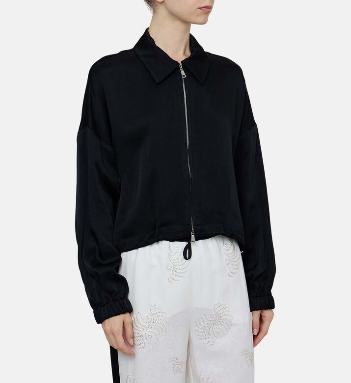 Georgette Back Lace Bomber Jacket