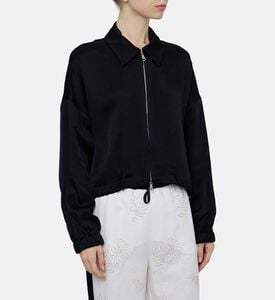 Georgette Back Lace Bomber Jacket Georgette Back Lace Bomber Jacket