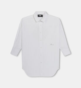 Girl Rhinestone Poplin Shirt Dress