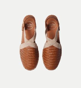 Siracusa Leather Raffia Low-wedge Closed-toe Espadrille