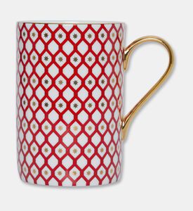 Imperial Gold Handle Red Lattice Cylindrical Mug, Packshot View