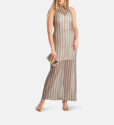 Yvy Sleeveless High Neck Maxi Dress