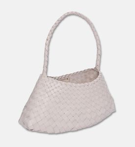Dragon Diffusion Rosanna Woven Leather Baguette Bag, Beige, Packshot View