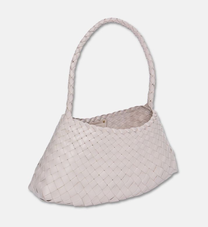 Dragon Diffusion Rosanna Woven Leather Baguette Bag, Beige, Packshot View