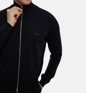 Maison Kitsune Knit Fox-embroidery High Neck Jacket, Model View