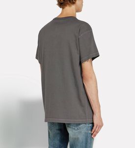 Diesel Minimal Logo Cotton Crewneck T-shirt, Dark-grey, L, Model View