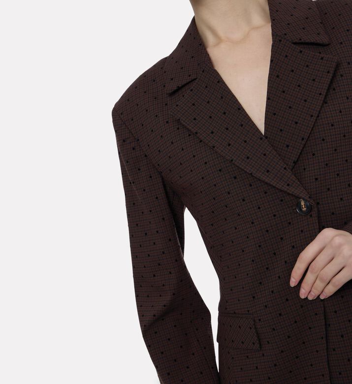 Ganni Polka-dot Button Closure Blazer, Model View