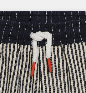 Striped Denim Bermuda Shorts