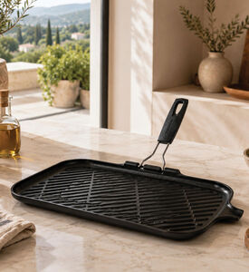 Le Creuset Cast Iron Meat Grill Pan, Black, 36x20-cm, Packshot View