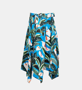 Anthurium Garden Asymmetric Midi Skirt