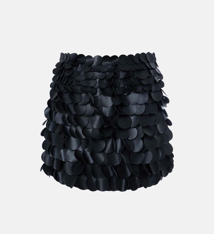 Leather Circular-shape Sequins Mini Skirt