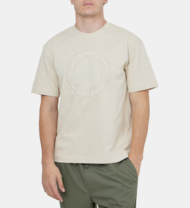 تيشيرت قطن مطرزة بشعار الماركة