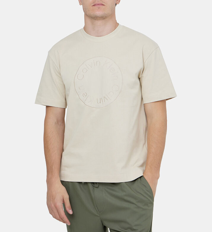 تيشيرت قطن مطرزة بشعار الماركة