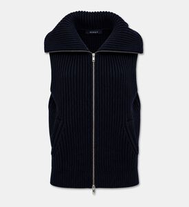 Soeur Kristen Wool Ribbed Zip Gilet, Packshot View