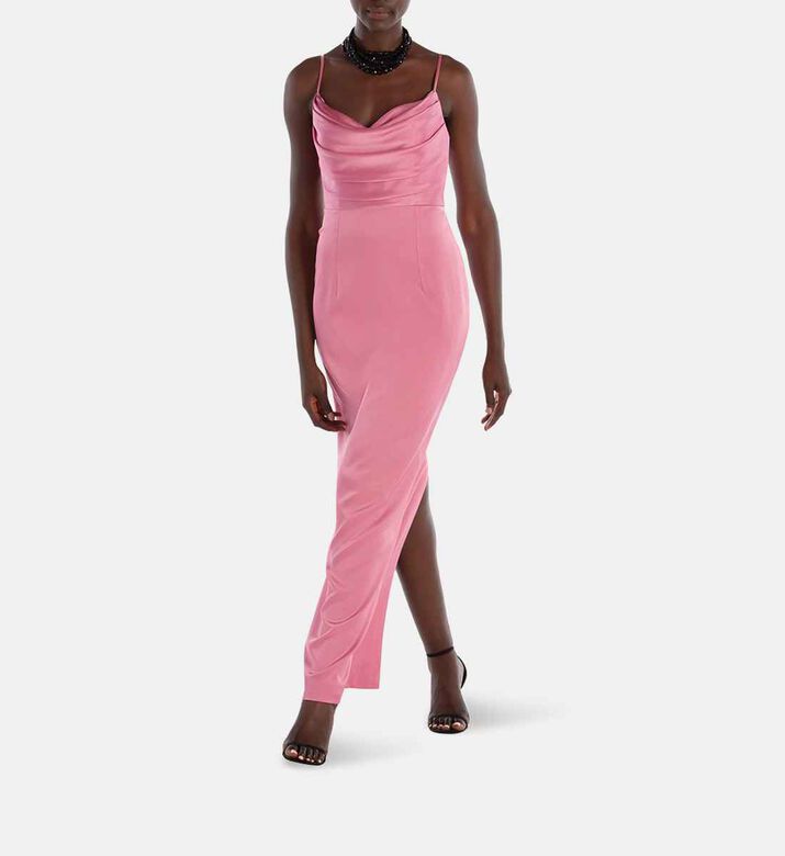 Satin Corset Pencil Maxi Dress