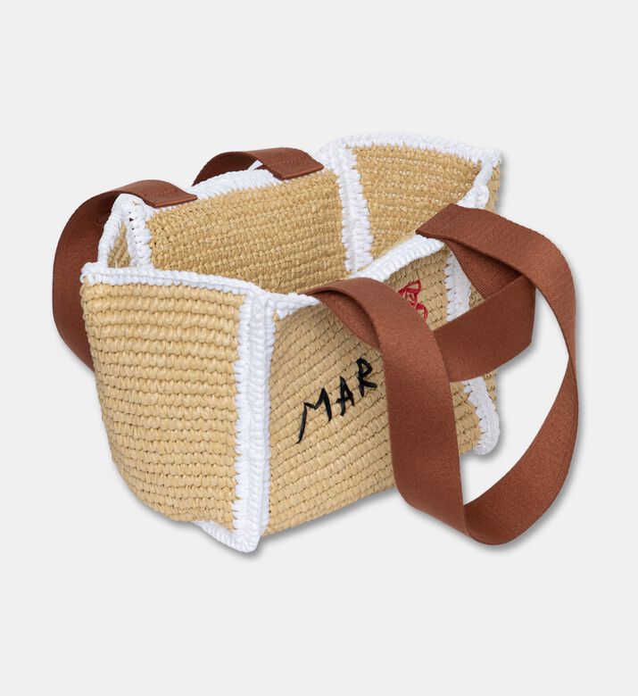 Marni Sillo Raffia-effect Shopper Bag, White, Packshot View