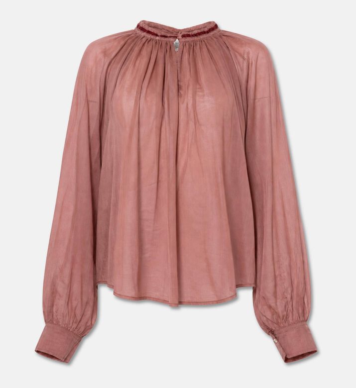 Forte-Forte Bohemian Cotton-silk Voile Blouse, Brown, L, Packshot View