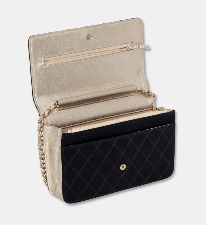 Chanel Classic Diamond Quilt Satin Leather Wallet On Chain, Packshot View