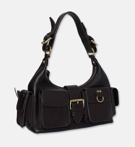 The Kooples Amelia Leather Gold-toned Hardware Hobo Bag, Packshot View