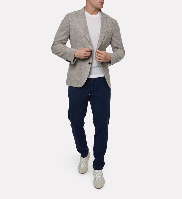 Hackett London Knit Single-breasted Closure Blazer, Model View