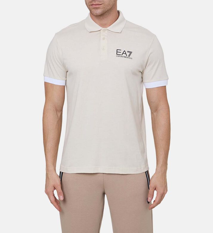 قميص بولو قطن بطبعة لوغو