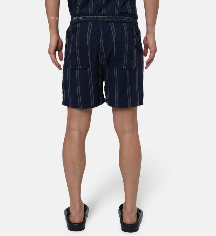 Les Deux Stripe-print Slip Pockets Shorts, Model View